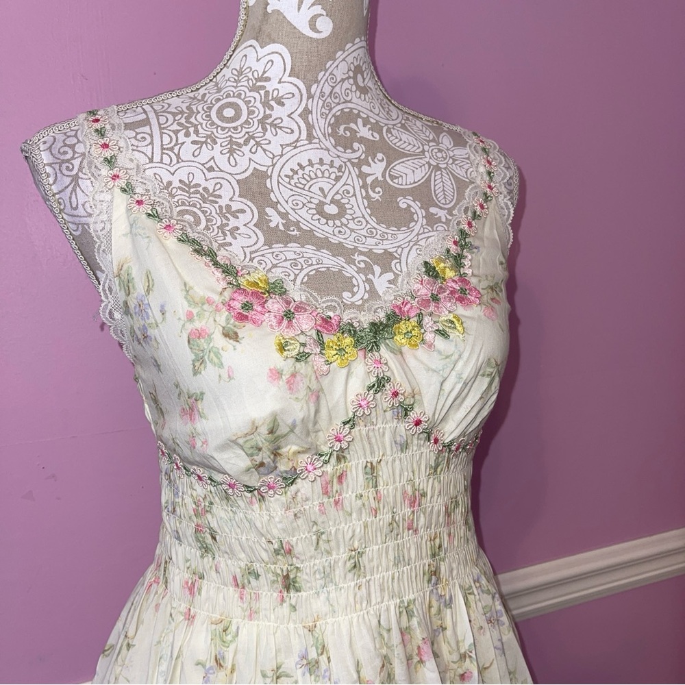 Lacemade floral holiday dress fairycore cottage kawaii fairy victorian Lolita - Picture 10 of 14